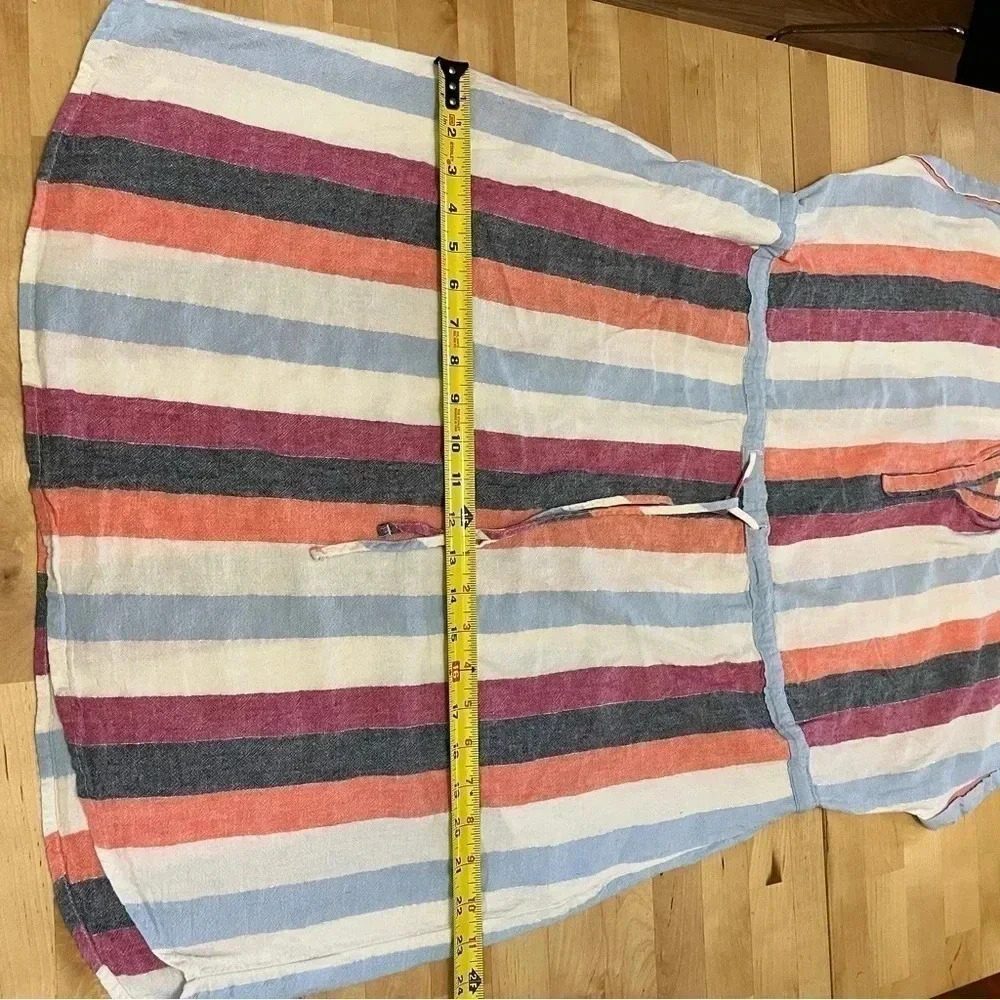 Time and Tru Linen Blend Dress Womens Medium Multicolored Short Sleeve Ladies - Picture 8 of 11
